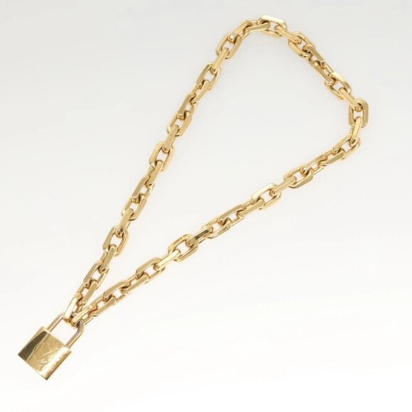 LOUIS VUITTON Necklace LV Edge Chain Cadena GP Necklace Gold - Picture 9 of 16